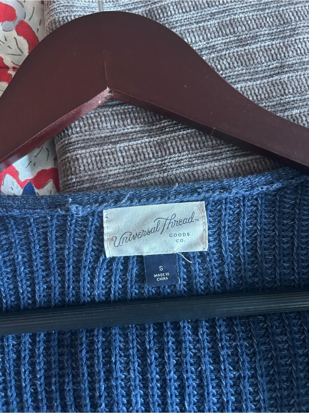 Universal Thread Navy Blue Open Front Ribbed Cardigan - Picture 3 of 4